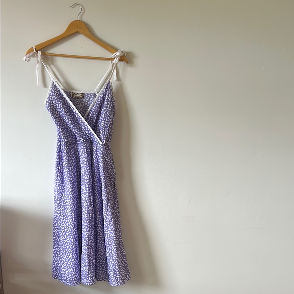 Vintage Floral Peaches With Love Lavender Dress
